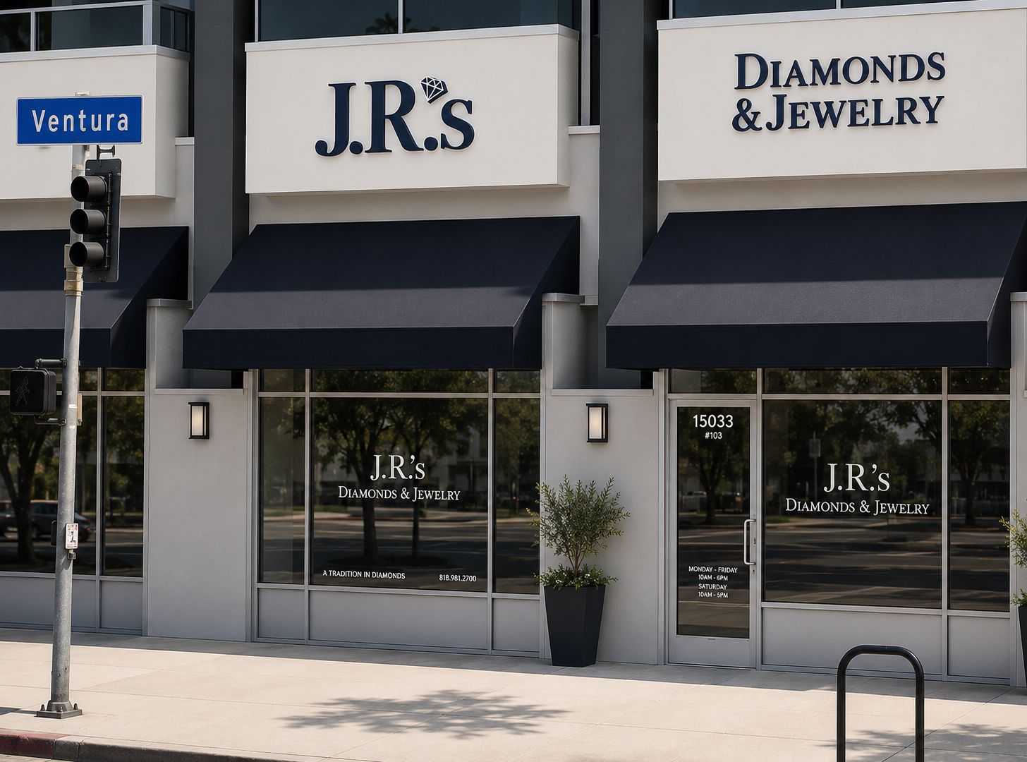JR's Diamonds & Jewelry storefront on Ventura Boulevard in Sherman Oaks